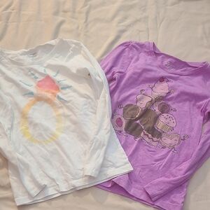 Old Navy Kids Long Sleeve Tees - White and Purple Ice Cream Designs